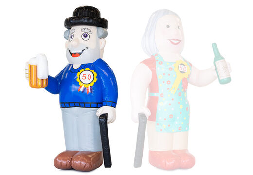 Opblaasbare abraham pop met stok en bierglas in zijn hand kopen als blikvanger