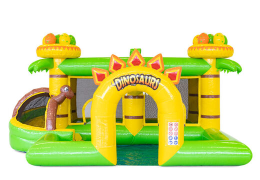 Opblaasbaar springkussen in Dino thema bestellen voor kinderen. Kopen springkussens online bij JB Inflatables Nederland 