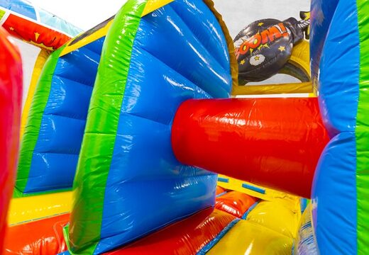 Comic 13m opblaasbare stormbaan voor kinderen bestellen. Koop opblaasbare stormbanen nu online bij JB Inflatables Nederland