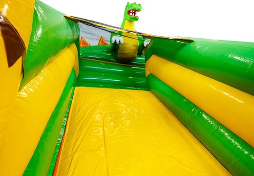 Glijbaan op groot multi slide springkussen