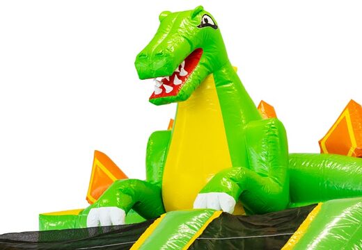Mega dino op springkussen met groene kleur