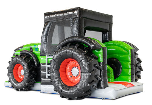 Opvallende springkussen met bedrijfsgegevens op maat bestellen