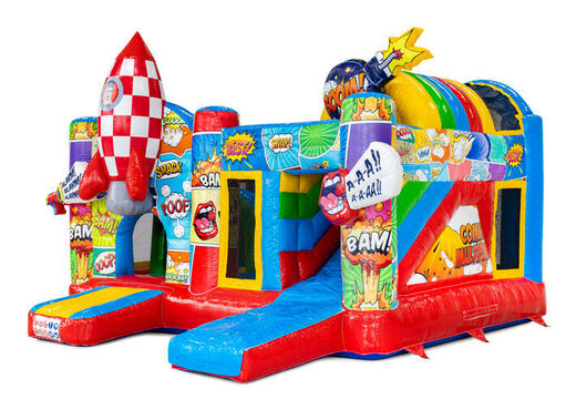 Bestel online de multiplay in comic thema met glijbaan en speelobjecten