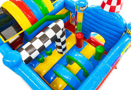 Binnenkant multiplay springkussen Comic thema met bogen en pilaren 