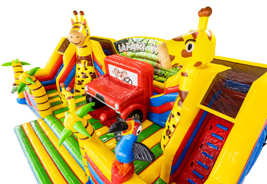 Giraffe palmboom papegaai safari thema springkussen opblaasbaar