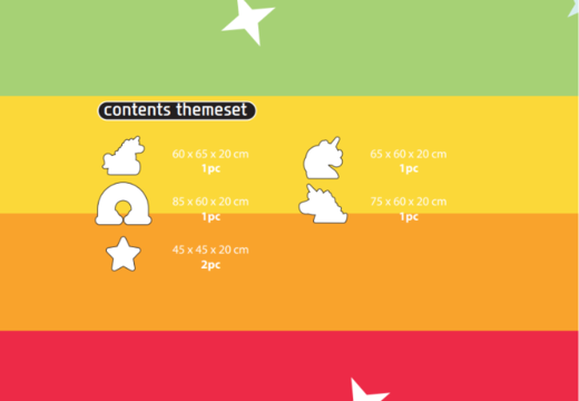 Inhoud van Softplay Themaset in Unicorn thema online bestellen bij JB