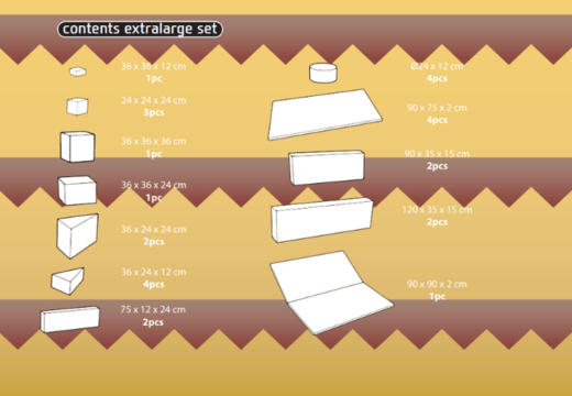 Inhoud van Softplay XL set in Jungle - Dino thema van JB Meppel bestellen