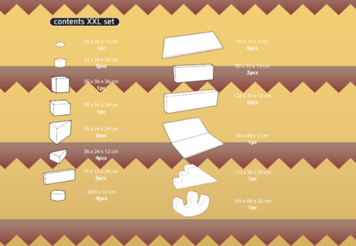 Inhoud van Softplay XXL set in Jungle - Dino thema JB Inflatables in Meppel