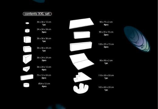 Inhoud van Softplay XXL set in Pirate - Seaworld thema JB Inflatables in Meppel
