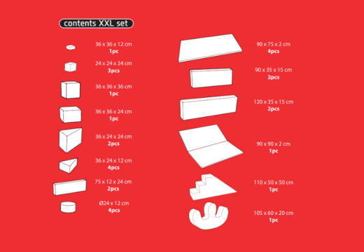 Inhoud van Softplay XXL set in Rollercoaster thema JB Inflatables in Meppel