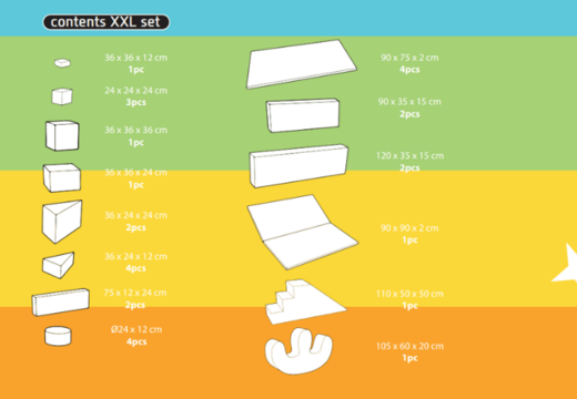 Inhoud van Softplay XXL set in Unicorn thema JB Inflatables in Meppel