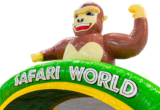 3D figuur op springkussen Dubbelslide aap thema Safari Gorilla