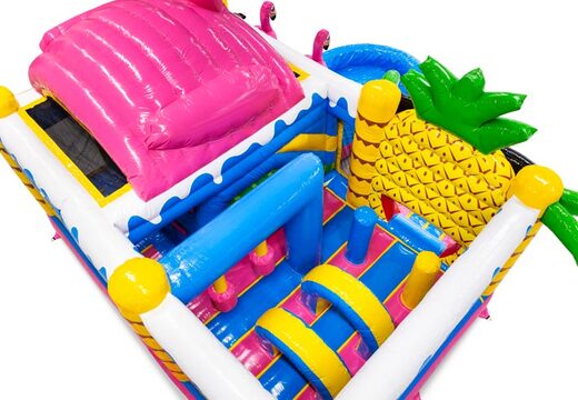 Binnenkant springkussen met bogen, pilaren en stootzakken te koop bij JB