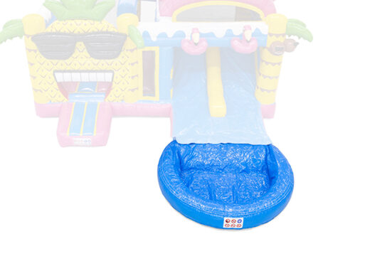 Blauw badje te koppelen aan doubleslide springkussens van JB Inflatables