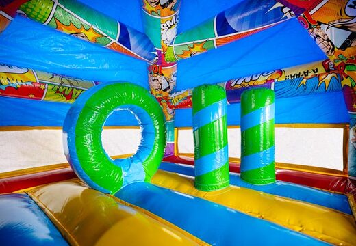 Opvallend A-frame Super Comic springkussen, ideaal voor feestjes en evenementen